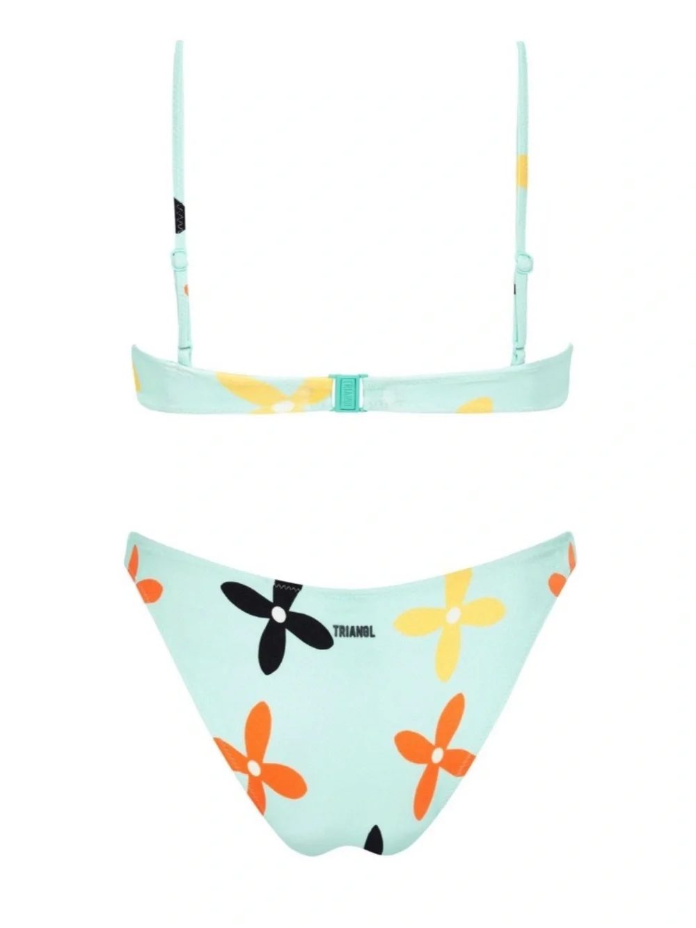 triangl swimwear Mint Green Bikini with Orange Floral Print